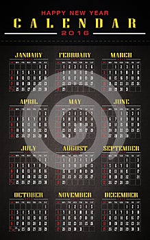 Calendar 2016