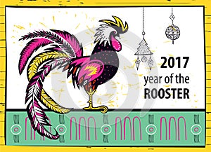 Calendar 2017 Chinese New Year of the Rooster.