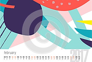 Calendar for 2017 vector template