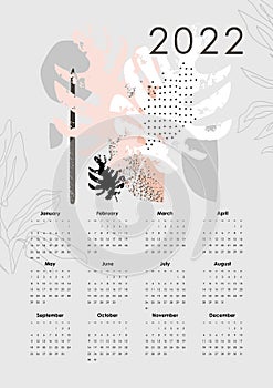 Calendar 2022.  Corporate design planner template.