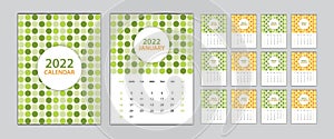 calendar 2022 template circle graphic concept, Desk Calendar 2022 design Set, wall calendar 2022 design, Poster, circle cover