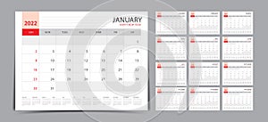 calendar 2022 template set, Desk calendar 2022, wall calendar 2022 template, calendar minmal style, planner 2022 year