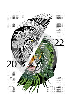 Calendar 2022 year of the tiger