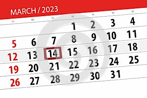 Calendar 2023, deadline, day, month, page, organizer, date, march, tuesday, number 14