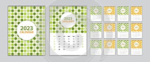 Calendar 2023 template circle graphic concept, Desk Calendar 2023 design Set, wall calendar 2023 design, Poster, circle cover