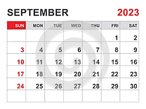 Calendar 2023 template, September 2023 layout, Printable minimalist monthly planner, Desk Calendar 2023 template, Wall calendar