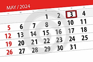 Calendar 2024, deadline, day, month, page, organizer, date, May, friday, number 3