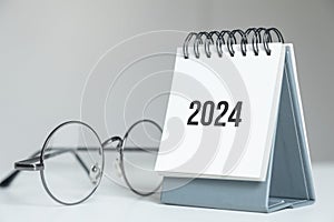 Calendar of 2024 year on the office table