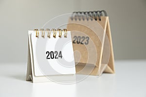 Calendar of 2024 year on the office table