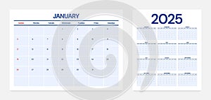 Calendar 2025 design template