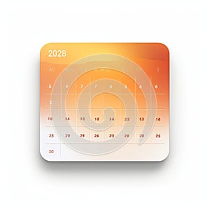 calendar agenda web icon orange gradient white , generated by AI