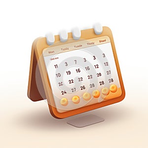 calendar agenda web icon orange gradient white , generated by AI