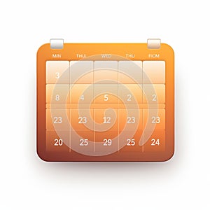 calendar agenda web icon orange gradient white , generated by AI