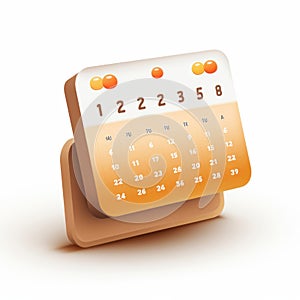 calendar agenda web icon orange gradient white , generated by AI