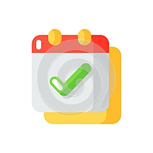 Calendar app vector flat color icon