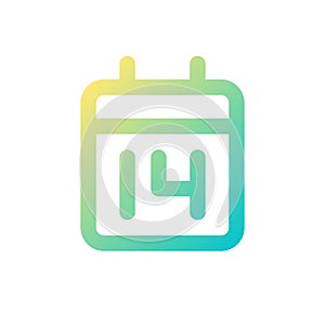 Calendar application pixel perfect gradient linear ui icon