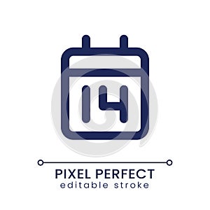 Calendar application pixel perfect linear ui icon