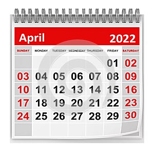Calendar - April 2022
