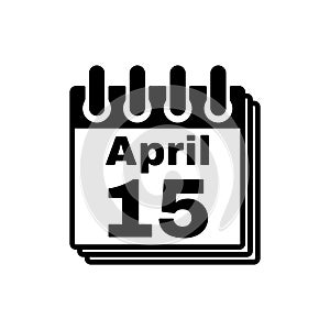 The Calendar 15 april icon. Tax day