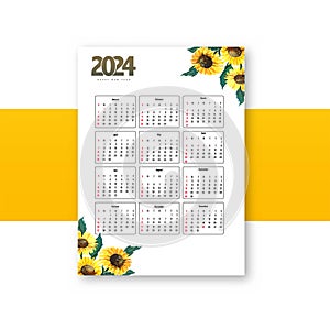 Calendar2024 brochure template for floral design photo