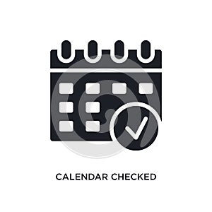 calendar checked isolated icon. simple element illustration from ultimate glyphicons concept icons. calendar checked editable logo