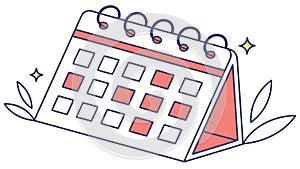 Calendar with Checkmarks Task Completion Vector, vector design Generative AI