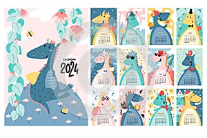 Calendar for children with dragon