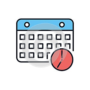 Calendar with Clock related vector icon