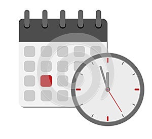 calendar and clock symbol, deadline concept