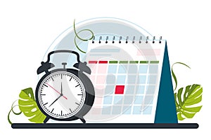 calendar, clocks, alarm clock. Schedule, organizer, timesheet. time management concept, deadline.
