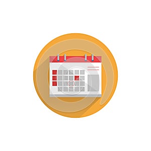 calendar flat icon with long shadow. calendar flat icon
