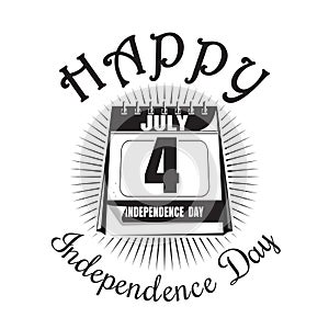 Calendar with date - 4th of July. Independence Day