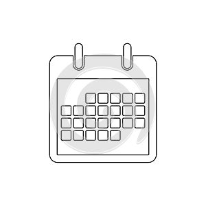 Calendar date day event month schedule outline icon. Signs and symbols can be used for web, logo, mobile app, UI, UX