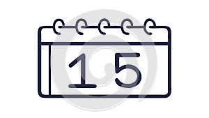 Calendar Date 15 Icon for Scheduling and Appointments, vector design Generative AI