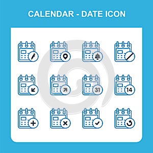 Calendar and date icon set