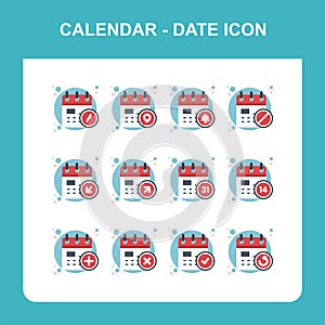 Calendar and date icon set