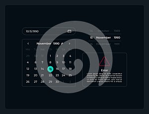 Calendar date picker UI elements kit