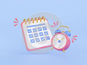 Calendar with date schedule and alarm clock
