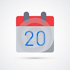 Calendar date trendy symbol. Vector illustration