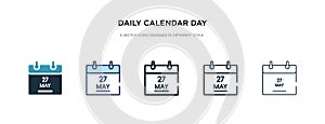 Daily calendar day 14 icon in different style vector illustration. two colored and black daily calendar day 14 vector icons