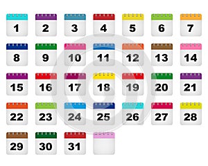 Calendario días iconos 