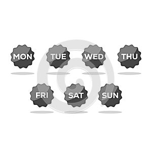 Calendar, days of the week icon with shadow