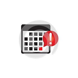 Calendar deadline or event reminder notification vector icon in flat design Important day sign.