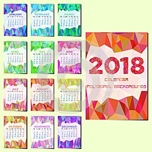 Calendar design with abstract polygonal ornament