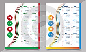 Calendar Design Template. One page or wall calendar design. photo