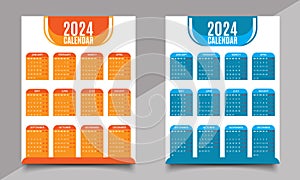 Calendar Design Template. One page or wall calendar design. photo