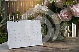 Calendar desk for Planner and organizer to plan and reminder daily appointment, meeting agenda, schedule, timetable, and