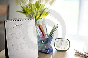 Calendar desk for Planner and organizer to plan and reminder daily appointment, meeting agenda, schedule, timetable, and