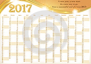 Calendar 2017 - English printable Organizer