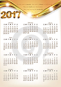 Calendar 2017 - English printable Organizer